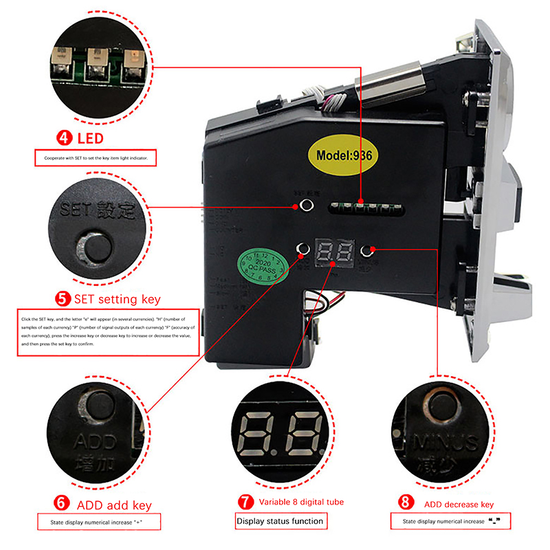 Aceptador electrónico de múlti - Arcade Ticket Machine reseña y precio