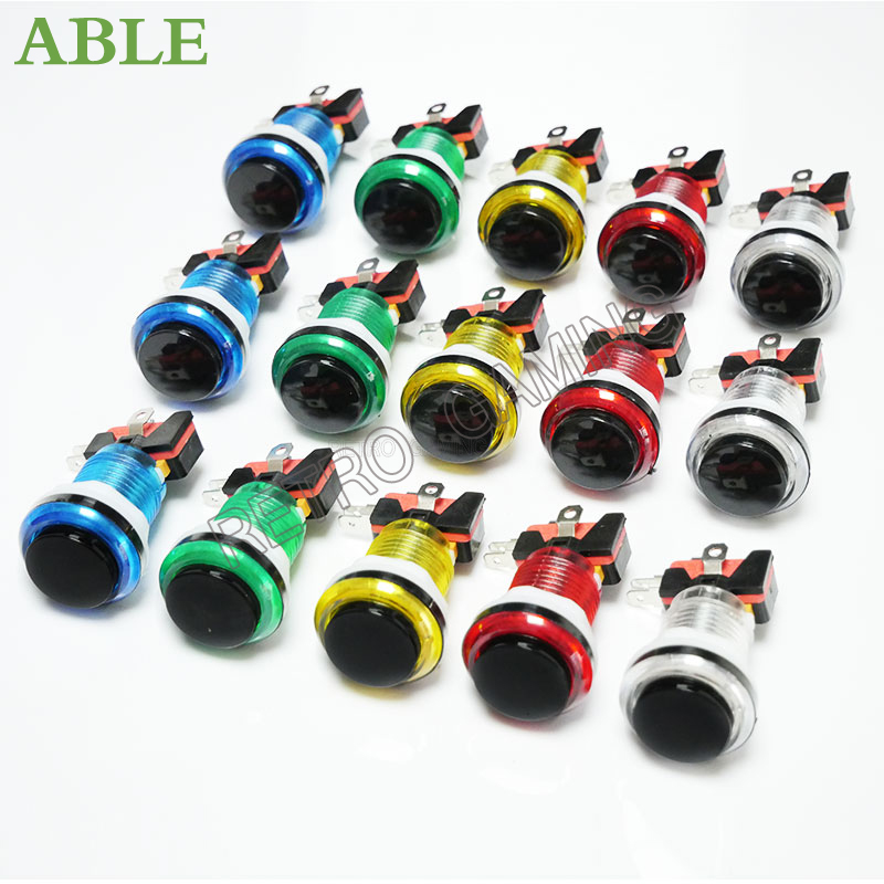 12 Uds. Botón pulsador LED Arc - Arcade Button Pcb reseña y precio